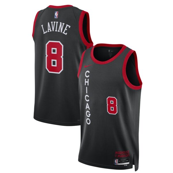 Zach LaVine Chicago Bulls Nike Unisex 2023/24 Swingman Jersey - Black - City Edition - Image 2