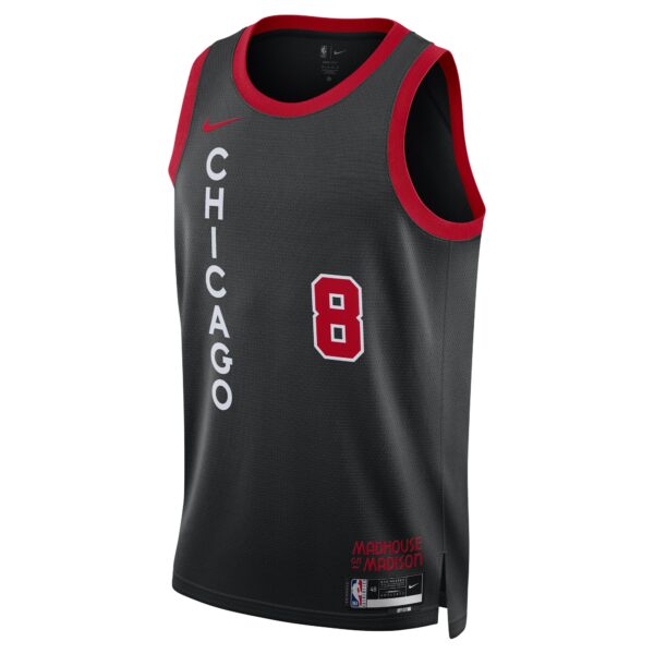 Zach LaVine Chicago Bulls Nike Unisex 2023/24 Swingman Jersey - Black - City Edition - Image 3