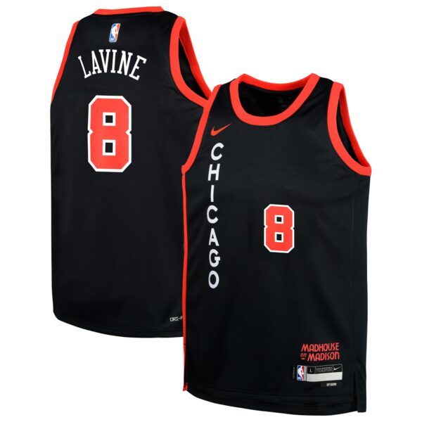 Zach LaVine Chicago Bulls Nike Youth  Swingman Replica Jersey - City Edition - Black - Image 2