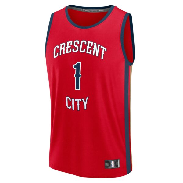 Zion Williamson New Orleans Pelicans Fanatics Fast Break Replica Jersey - Statement Edition - Red - Image 3