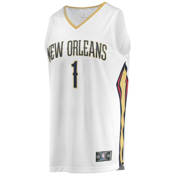 Zion Williamson New Orleans Pelicans Fanatics Replica Fast Break Jersey White - Association Edition - Image 3