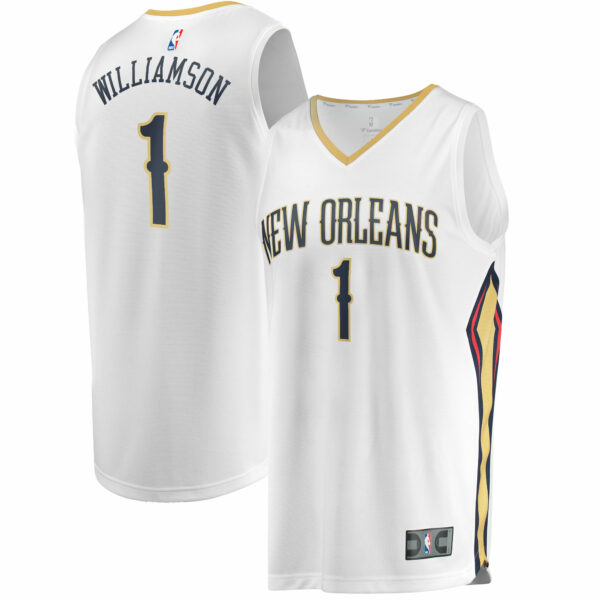 Zion Williamson New Orleans Pelicans Fanatics Replica Fast Break Jersey White - Association Edition - Image 2