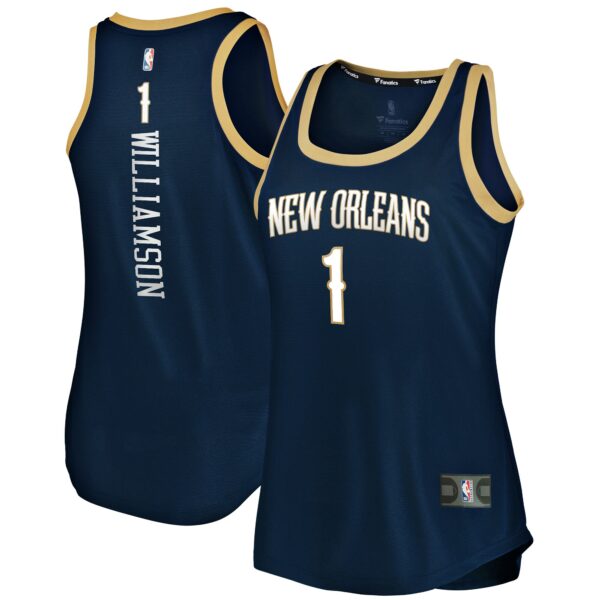 Zion Williamson New Orleans Pelicans Fanatics Women's Fast Break Team Tank Jersey - Icon Edition - Navy - Image 2