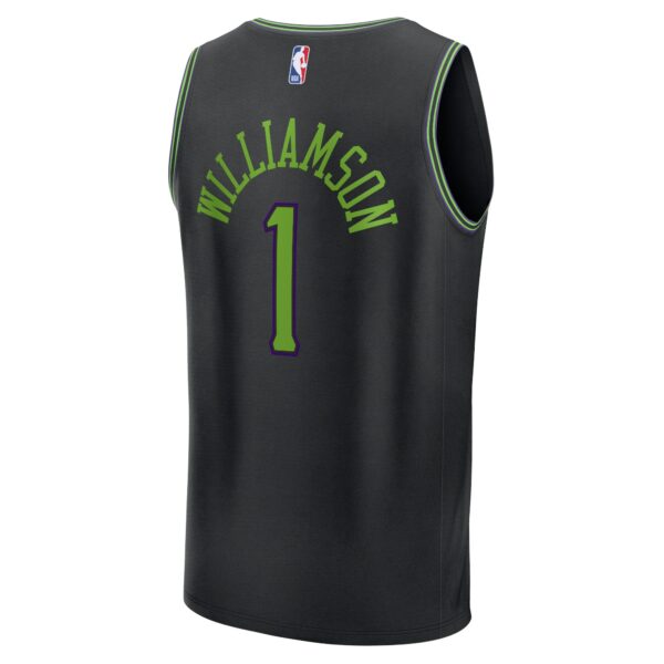 Zion Williamson New Orleans Pelicans Fanatics Youth Fast Break Jersey - Black - City Edition - Image 4