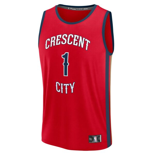 Zion Williamson New Orleans Pelicans Fanatics Youth Fast Break Player Jersey - Statement Edition - Red - Image 3