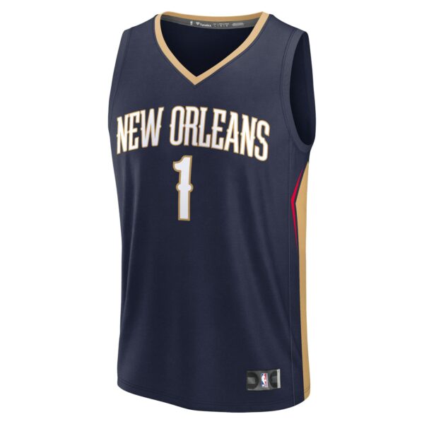 Zion Williamson New Orleans Pelicans Fanatics Youth Fast Break Replica Player Jersey - Icon Edition - Navy - Image 3