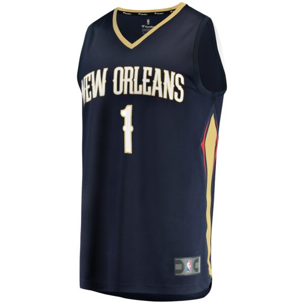 Zion Williamson New Orleans Pelicans Fanatics Youth Fast Break Replica Player Jersey - Icon Edition - Navy - Image 3