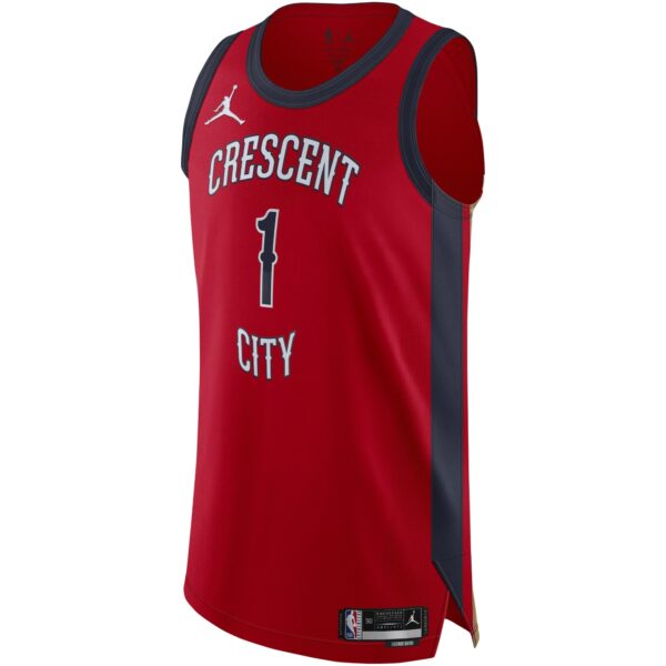 Zion Williamson New Orleans Pelicans Jordan Brand Authentic Jersey - Statement Edition - Red - Image 3