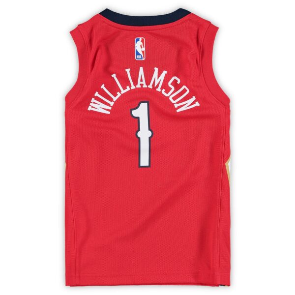 Zion Williamson New Orleans Pelicans Jordan Brand Preschool 2020/21 Fast Break Replica Jersey - Statement Edition - Red - Image 4
