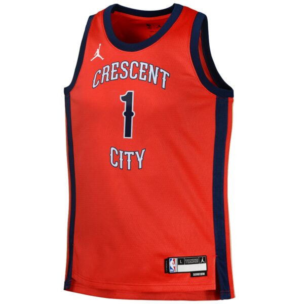 Zion Williamson New Orleans Pelicans Jordan Brand Swingman Jersey Statement - Red - Image 3