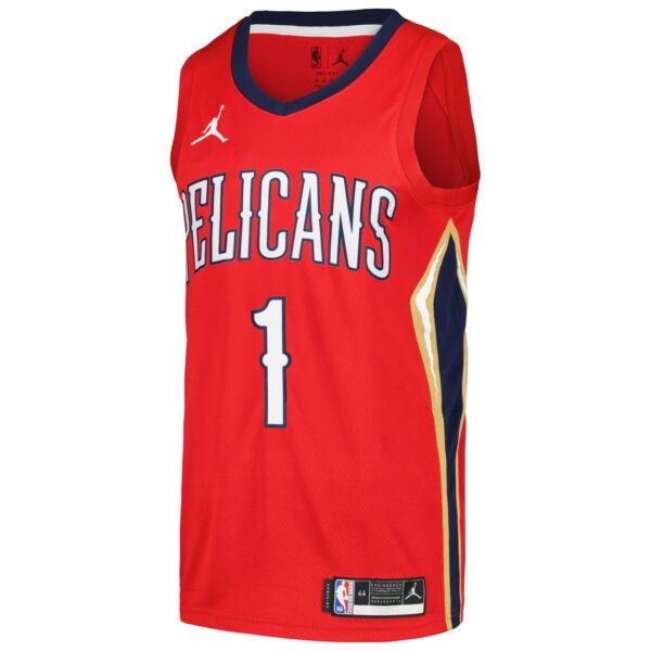 Zion Williamson New Orleans Pelicans Jordan Brand Swingman Player Jersey - Statement Edition - Red - Image 3