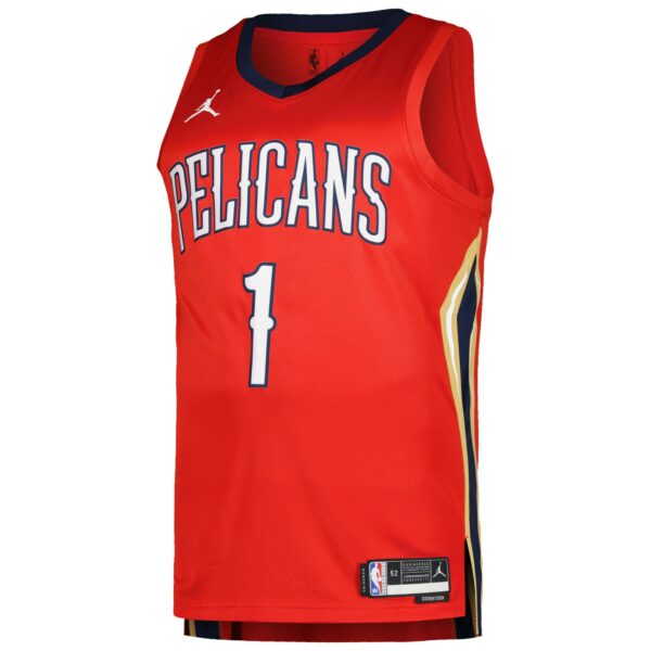 Zion Williamson New Orleans Pelicans Jordan Brand Swingman Player Jersey - Statement Edition - Red - Image 3