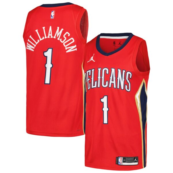 Zion Williamson New Orleans Pelicans Jordan Brand Swingman Player Jersey - Statement Edition - Red - Image 2