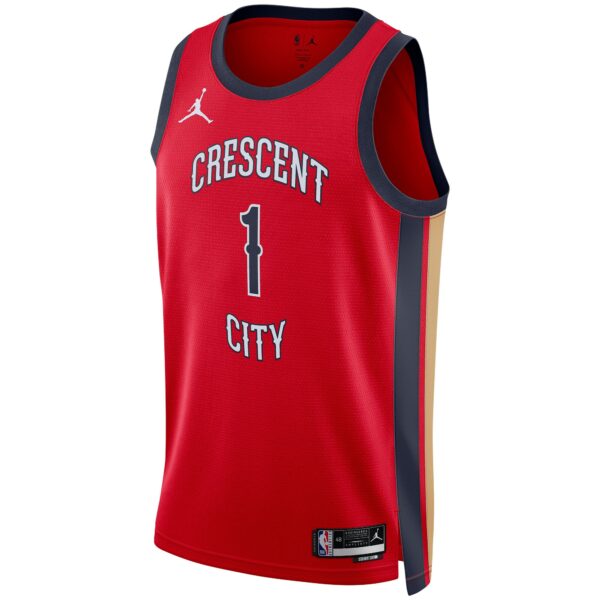 Zion Williamson New Orleans Pelicans Jordan Brand Unisex Swingman Jersey - Statement Edition - Red - Image 3