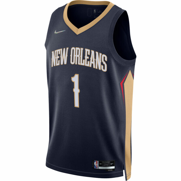 Zion Williamson New Orleans Pelicans Nike 2021/22 Diamond Swingman Jersey - Icon Edition - Navy - Image 3