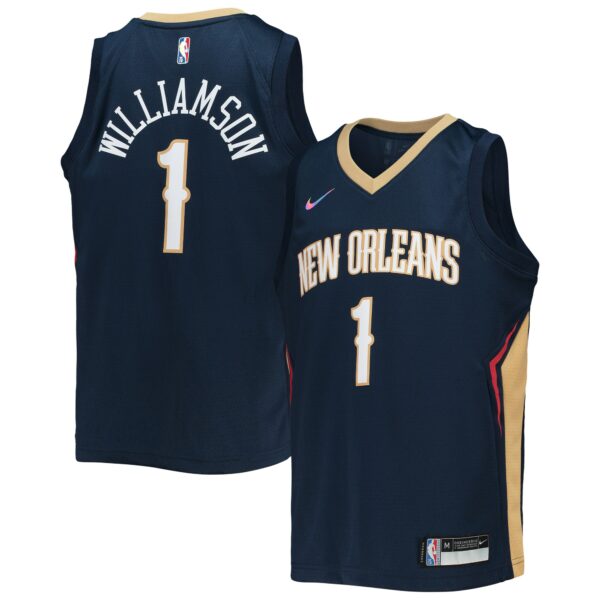 Zion Williamson New Orleans Pelicans Nike Youth 2021/22 Diamond Swingman Jersey - Icon Edition - Navy - Image 2