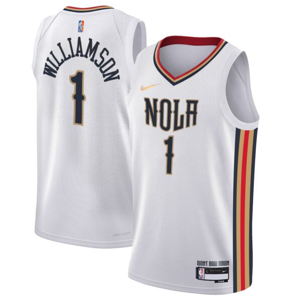 Zion Williamson New Orleans Pelicans Nike Youth Swingman Jersey - City Edition - White - Image 2