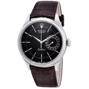 Cellini Automatic Black Dial Men's Brown Leather Watch
