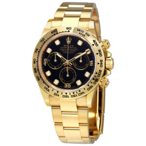 Cosmograph Daytona Black Diamond Dial Men's 18kt Yellow Gold Oyster Watch