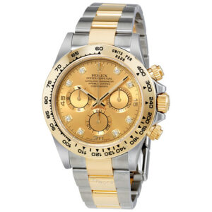 Cosmograph Daytona Champagne Diamond Dial Steel and 18K Yellow Gold Men's Watch