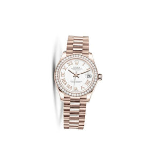 Datejust 31 Automatic White Dial Ladies 18 ct Everose Gold President Watch