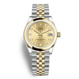 Datejust 31 Champagne Diamond Dial Automatic Ladies Steel and 18kt Yellow Gold Jubilee Watch