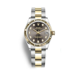 Datejust 31 Dark Grey Dial Ladies Automatic Steel and 18kt Yellow Gold Oyster Watch