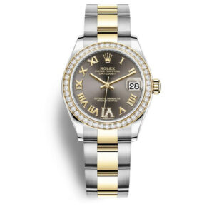 Datejust 31 Grey Dial Ladies Steel and 18kt Yellow Gold Oyster Watch