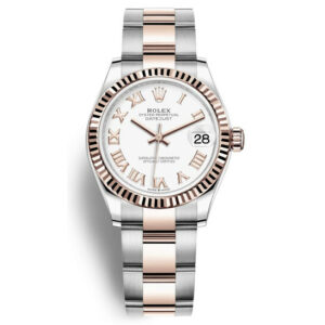 Datejust 31 White Dial Automatic Ladies Steel and 18kt Everose Gold Oyster Watch