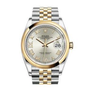 Datejust 36 Silver Diamond Dial Automatic Men's Steel and 18k Yellow Gold Jubilee Watch 126203SRDJ