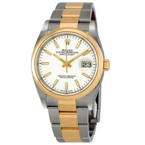 Datejust 36 White Dial Automatic Men's Steel and 18k Yellow Gold Oyster Watch 126203WSO