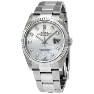 Datejust 36 White Mother of Pearl Diamond Dial Automatic Men's Oyster Watch 126234MDO