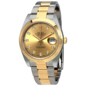 Datejust 41 Champagne Diamond Dial Steel and 18K Yellow Gold Oyster Men's Watch