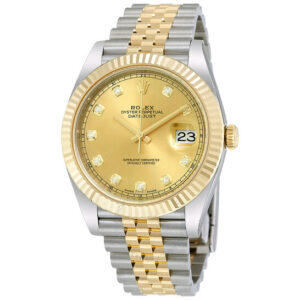 Datejust 41 Champagne Diamond Steel and 18K Yellow Gold Jubilee Men's Watch