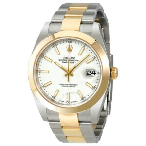 Datejust 41 White Dial Steel and 18K Yellow Gold Oyster Bracelet Men's Watch