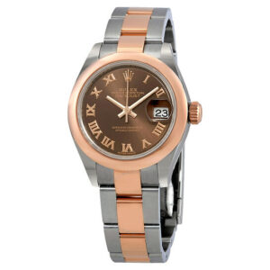 Datejust Chocolate Dial Automatic Ladies 18K Everose Gold Oyster Watch