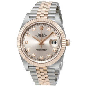 Datejust Sundust Diamond Dial Steel and 18 Everose Gold Men's Watch