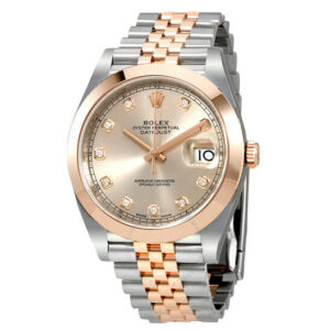 Datejust Sundust Diamond Steel and 18K Everose Gold Men's Watch