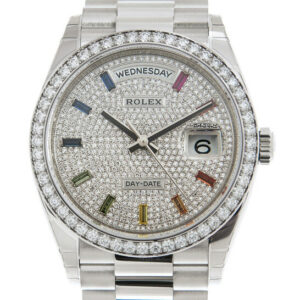 Day-Date 36 Diamond Pave Dial 18kt White Gold President Watch