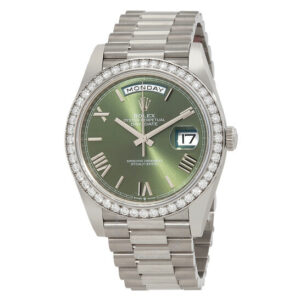 Day Date 40 Automatic Green Dial Men's 18kt White Gold President Watch 228349GNRP
