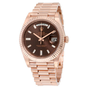 Day-Date 40 Chocolate Dial 18K Everose Gold President Automatic Men's Watch