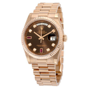 Day-Date Chocolate Dial 18K Everose Gold President Automatic Unisex Watch