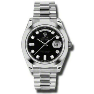 Day-Date II Black Dial Platinum President Automatic Men's Watch