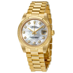 Lady-Datejust 31 Mother of Pearl Dial 18K Yellow Gold President Automatic Ladies Watch