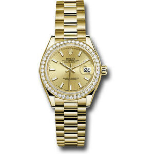 Lady Datejust Automatic 18 Carat Yellow Gold President Watch
