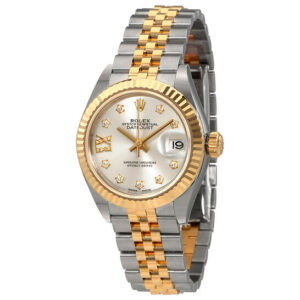 Lady-Datejust Silver Diamond Dial Automatic Ladies Watch