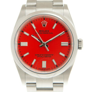 Oyster Perpetual 36 Automatic Chronometer Coral Red Dial Watch