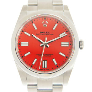 Oyster Perpetual 41 Automatic Coral Red Dial Men's Watch