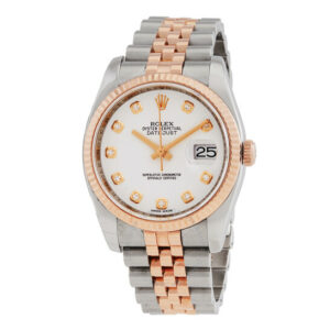 Oyster Perpetual Automatic Chronometer Diamond White Dial Men's Watch