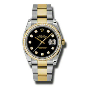 Oyster Perpetual Datejust 36 Black Dial Stainless Steel and 18K Yellow Gold Bracelet Automatic Ladies Watch